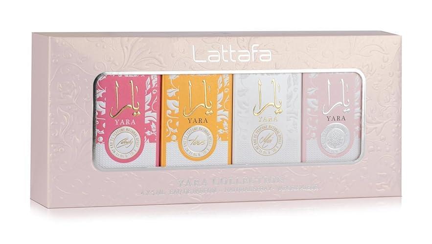 Lattafa. Yara Collection – 4 × 5 ml Eau de Parfum Gift Set for Women (Yara + Yara Moi + Yara Tous + Yara Candy)