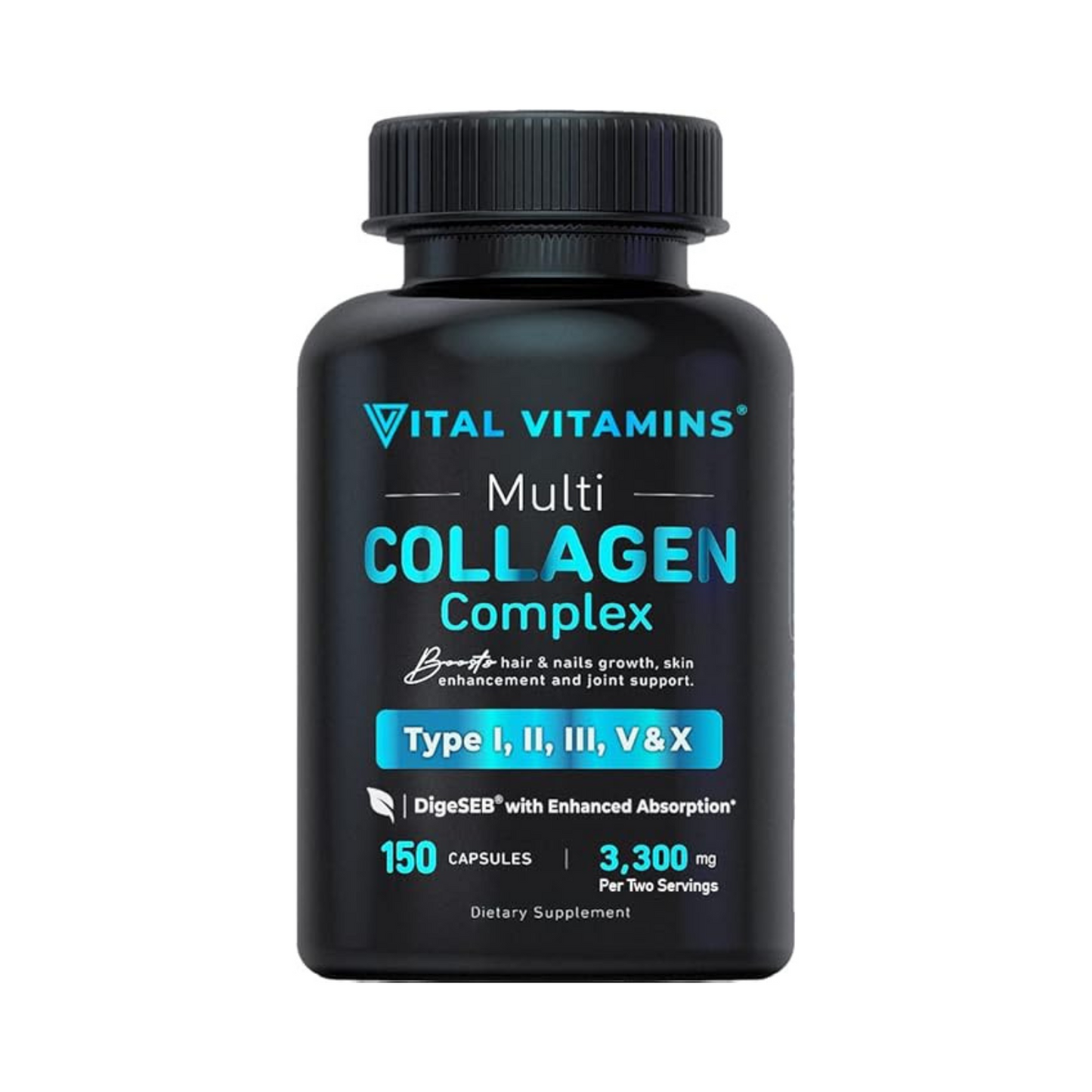 Vital Vitamins Multi Collagen Complex Type I, II, III, V & X