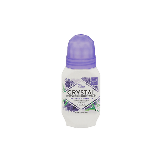 CRYSTAL Mineral-Enriched Deodorant Roll-on LAVENDER & WHITE TEA